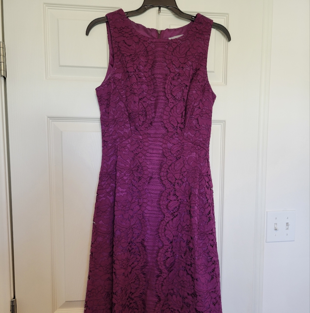 Elegant Purple Lace Dress